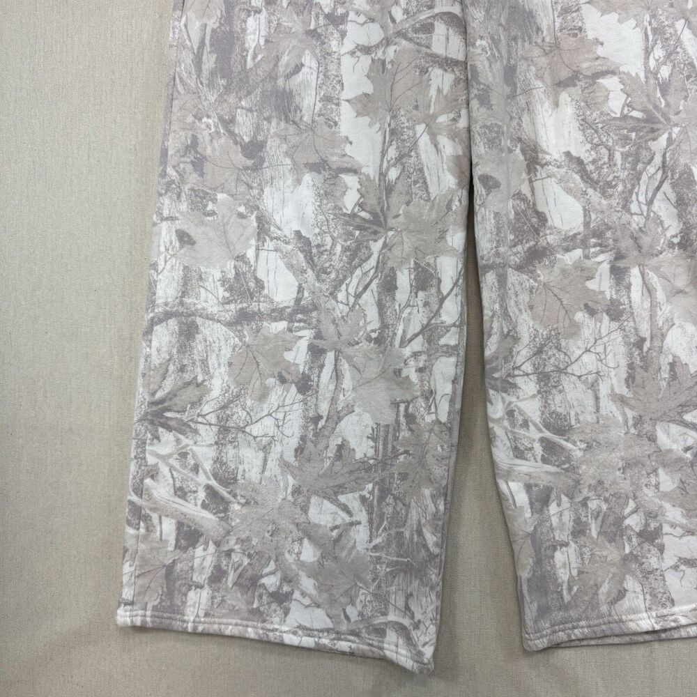 Hollister Women's Sweatpants Drawstring Cream Camo Print White Beige Pants M - Picture 3 of 11